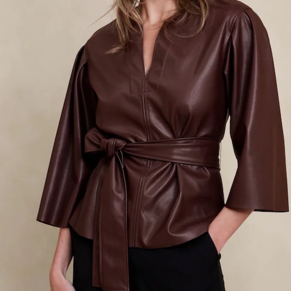 Banana Republic Tops - Banana republic VEGAN LEATHER TUNIC